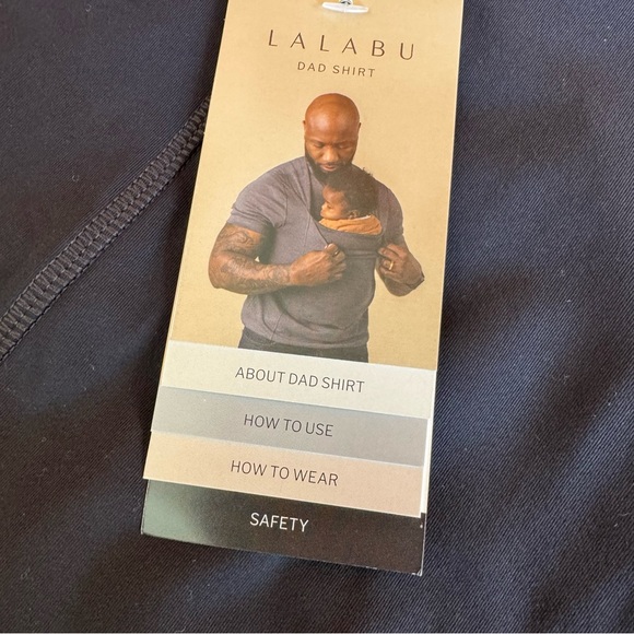 NWT Lalabu Dad Shirt Baby Holder Carrier, Kangaroo Pouch, Black, Size XL - Picture 4 of 10